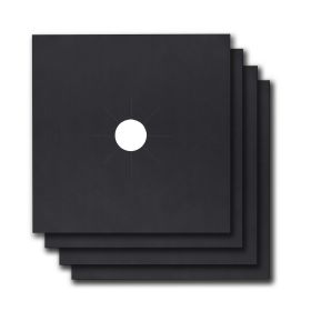 4-Pack Reusable Nonstick Stovetop Burner Protector Liner (Option: BurnerProtectorCover Black)