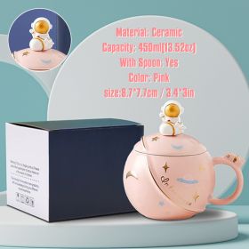 Christmas Ceramic Cup Creative Cute Santa Claus Astronaut Star Coffee Cup Large Capacity Milk Water Mug With Spoon Gift Box Xmas (Color: Astronaut-box2, Ships From: CN)