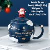 Christmas Ceramic Cup Creative Cute Santa Claus Astronaut Star Coffee Cup Large Capacity Milk Water Mug With Spoon Gift Box Xmas