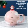 Christmas Ceramic Cup Creative Cute Santa Claus Astronaut Star Coffee Cup Large Capacity Milk Water Mug With Spoon Gift Box Xmas