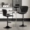 Industrial Vintage 2-Pc Rotatable Bar Stools Set w/ Backrest & Footrest - Quilted PU Leather - 300lb Capacity