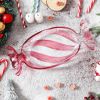 Christmas Candy Glass Plate, Christmas Theme Serving Tray for Holiday Desserts, Cookies & Candy Display, Festive Party Bowl