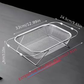 "Modern Kitchen Drain Rack - Foldable Stainless Steel Design Saves Counter Space" (Capacity: large)