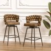 28" 360 Swivel Bar Stools Set of 2 Modern Swivel Bar Chairs, Barstools Counter Height with High Backrest, Easy 3-5 Minute Assembly for Bar, Kitchen
