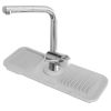 Faucet Splash Mat 14.56x5.51in Silicone Sink Drying Mat Water Drip Catching Tray Water Drainage Pad Sponge Soap Holder for Kitchen Bathroom Sink Fauce