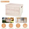2Pcs 30L Collapsible Storage Bins With Dustproof Lid Waterproof Interior Bag Handle Stackable Storage Box Container Utility Organizer Crate For Campin