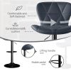 Industrial Vintage 2-Pc Rotatable Bar Stools Set w/ Backrest & Footrest - Quilted PU Leather - 300lb Capacity