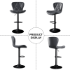 Industrial Vintage 2-Pc Rotatable Bar Stools Set w/ Backrest & Footrest - Quilted PU Leather - 300lb Capacity