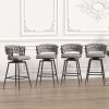 28" 360 Swivel Bar Stools Set of 2 Modern Swivel Bar Chairs, Barstools Counter Height with High Backrest, Easy 3-5 Minute Assembly for Bar, Kitchen