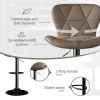 Industrial Vintage 2-Pc Rotatable Bar Stools Set w/ Backrest & Footrest - Quilted PU Leather - 300lb Capacity