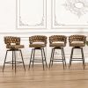 28" 360 Swivel Bar Stools Set of 2 Modern Swivel Bar Chairs, Barstools Counter Height with High Backrest, Easy 3-5 Minute Assembly for Bar, Kitchen