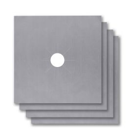 4-Pack Reusable Nonstick Stovetop Burner Protector Liner (Option: BurnerProtectorCover Silver)