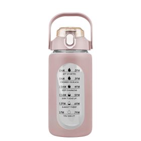34Oz Glass Water Bottle Sports Water Bottle Motivational Water Bottle Water Intake Tracker Bottle with Straw Time Marker Silicone Sleeve Handle for Gy (Option: Bottle32OZCoffee)
