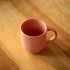 Ceramic Peach Coffee Mug (Color: Pink)