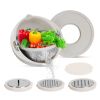 Multifunctional Mixing Bowl with Lid (SEE MY BLOG) Set 3 Replaceable Graters Food Strainer and Colander Fruit Vegetable Washing Basket Stainless Steel