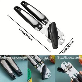 Original Heavy-duty Stainless Steel Smoothed Edge Manual Can Opener And Bottle Opener, Soft Ergonomic Handle, Large Handheld Easy-to-turn Knob (Items: Heavy-duty Multi-function Can Opener)
