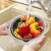 Multifunctional Mixing Bowl with Lid (SEE MY BLOG) Set 3 Replaceable Graters Food Strainer and Colander Fruit Vegetable Washing Basket Stainless Steel
