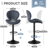 Bar Stools Set of 2 Modern Swivel Bar Chairs, Barstools Counter Height with High Backrest, Easy 3-5 Minute Assembly for Bar, Kitchen, Dining Room