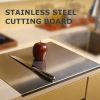 Stainless Steel Cutting Board for Kitchen - Large 304 Chopping Boards with Lip and Non-Slip Pad for Countertop