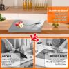 Stainless Steel Cutting Board for Kitchen - Large 304 Chopping Boards with Lip and Non-Slip Pad for Countertop